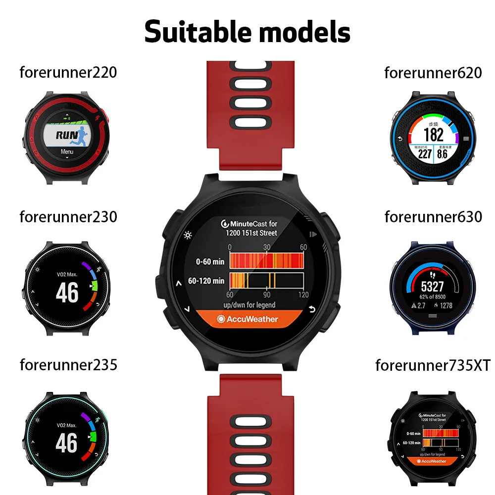 Силиконовый ремешок для часов ANBEST занятий спортом на открытом воздухе Forerunner 235 220
