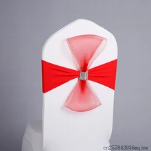 100 шт бант на стул пояс Романтический Банкетный стул полоса стрейч лайкра стул пояса Свадебная вечеринка Церемония украшения