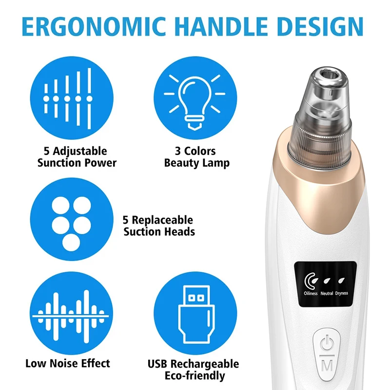 Vacuum Suck Black Spots Remove Blackheads Device Clean Pore Suction Pimples Squeezing Acne Clear Facial Dirt SPA Beauty Machine