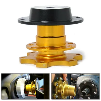 

Set Quick Release Hub Car Auto Aluminum Alloy Gold Adapter Snap Off Type