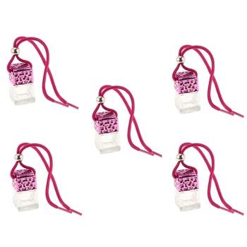 

5 Pcs Home Car Hanging Air Freshener Diffuser Fragrance Glass Empty Perfume Bottle Car Essential Oil Bottle Perfume Bottles
