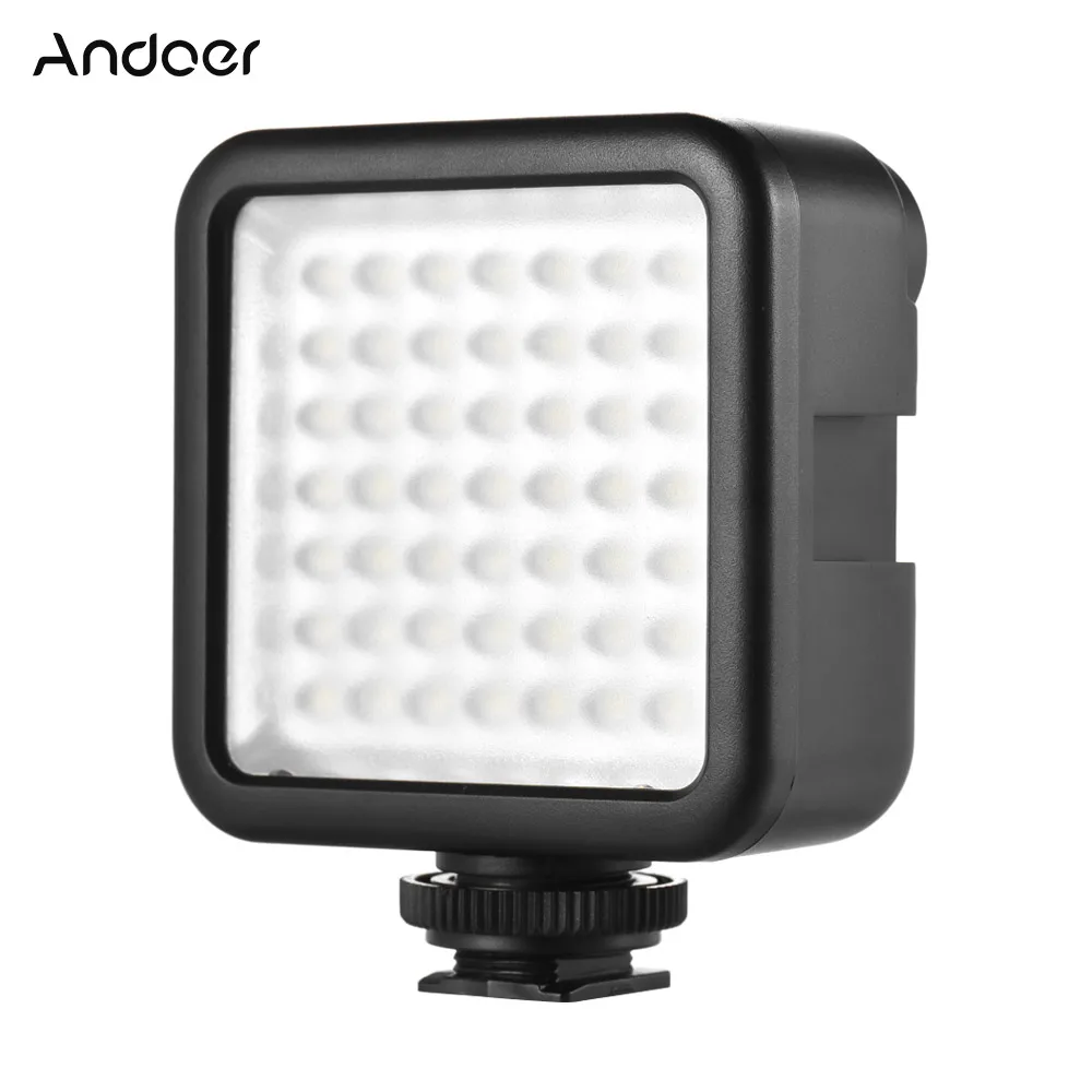 Andoer W49 Mini Camera LED Lamp Panel Light Dimmable Camcorder Video Lighting W/ Shoe Mount Adapter for Canon Nikon Sony A7 DSLR |