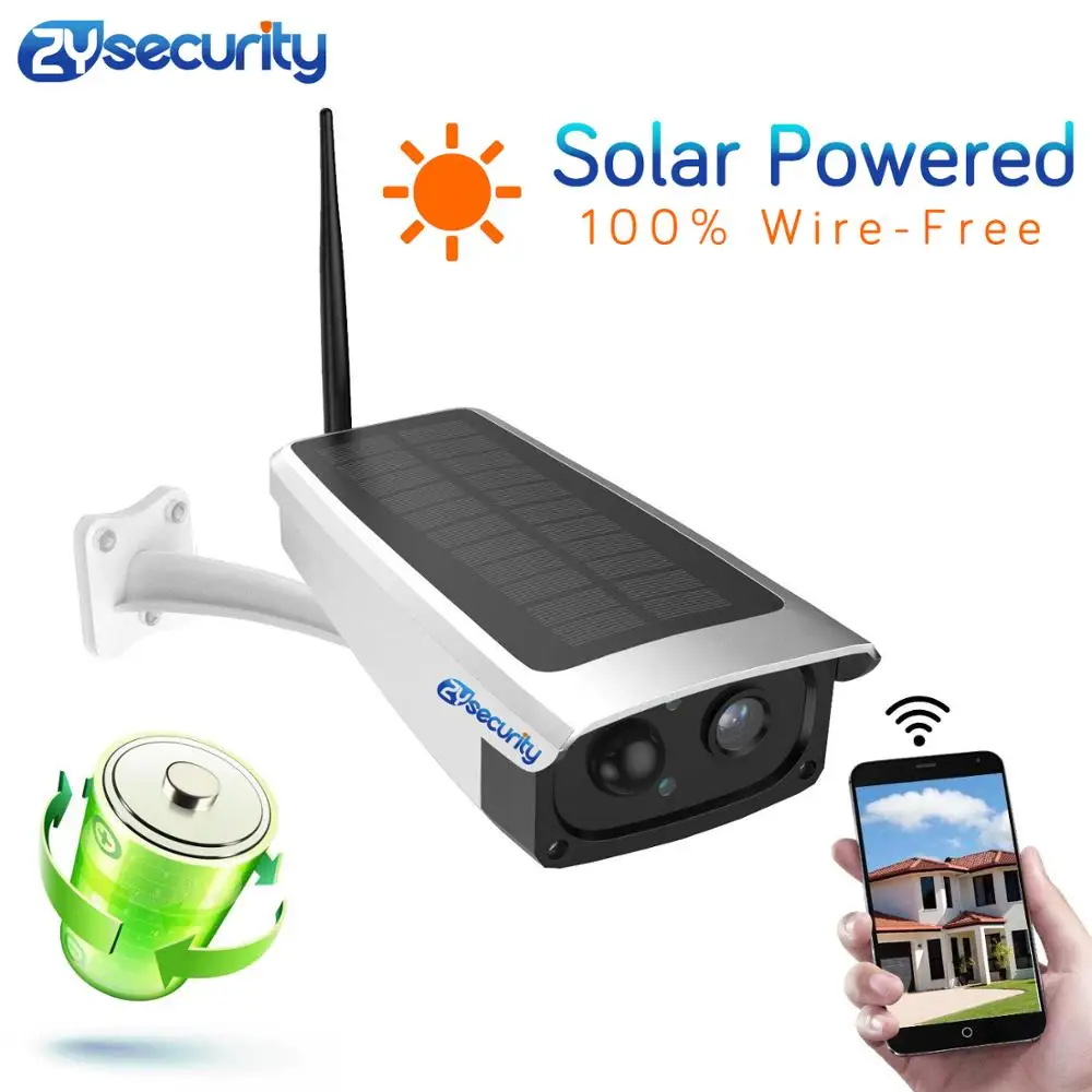 

ZYsecurity Outdoor Solar Panel Video Surveillance Camera Rechargeable Battery 1080P Full HD Security WiFi IP Camera with PIR