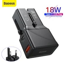 Baseus 18W USB Ladegerät Universelle Umwandlung Stecker PPS Ladegerät Unterstützung PD 3,0 QC 3,0 Schnelle Lade AFC FPC Typ-C Dual Port Ladung