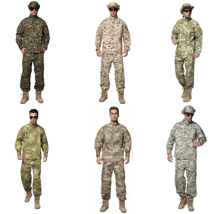 

8Color Men Military Uniform Special Forces Combat Shirt for Man Army Long Sleece Tactical Soldier Camouflage Clothing Pant Set