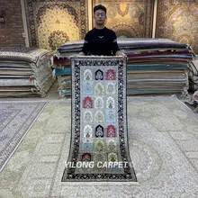 YILONG 2.5x6 'ручной завязанный Шелковый бегун традиционный дизайн сада ручной работы длинный коврик для прихожей(HF344B