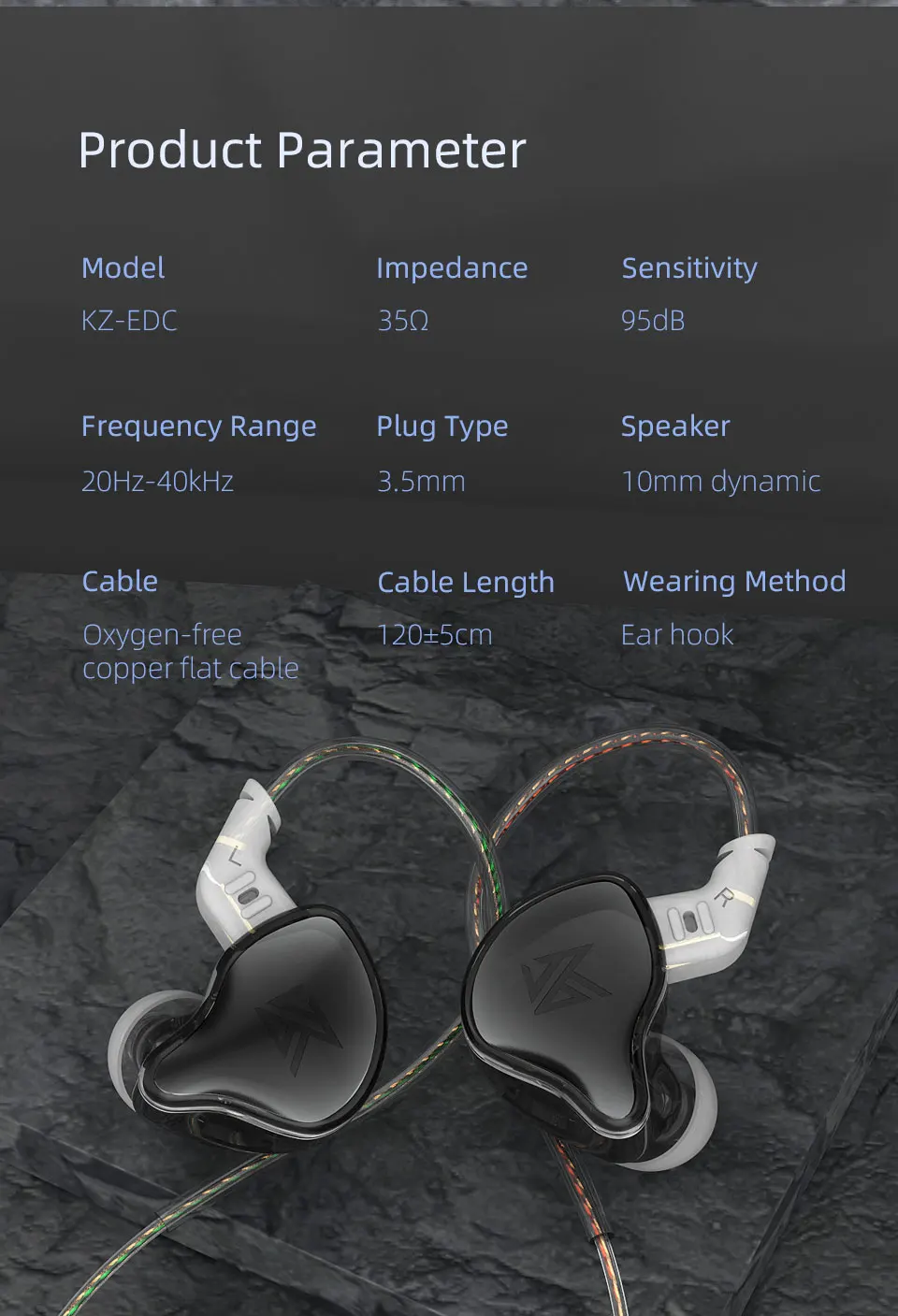 NEW KZ EDC In Ear Earphones HIFI Bass Earbuds Headphones Game Sport Monitor Noice Cancelling Common Headset KZ EDS EDX ZST MT1