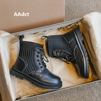

AAdct 2020 girls boots new autumn fashion little kids boots for boys Brand knitting elastic force children shoes High-quality