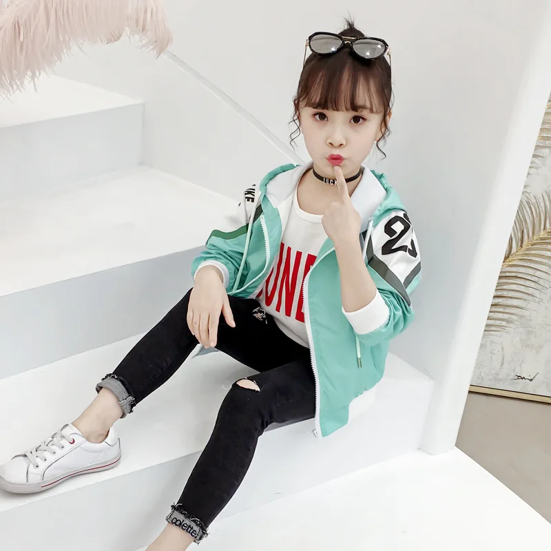

Cn8709 Girls Autumn Clothing 2019 Autumn New Style Fashion Korean-style Big Boy Western Style Lettered Jacket Fashion