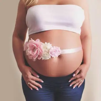 

Pregnant Women Lace Photography Props Maternity Photo Shoot Flower Sash Props Pregnancy Baby Shower