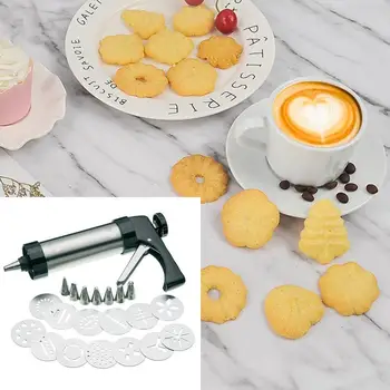 

Kitchen Baking Cakes Biscuits Cookie Press Kit Gun Cake Tools Press Decoration Machine 13 Baking Molds Making Cookie O3W0