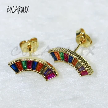 

10 pairs crystal stud earrings rainbow crystal earrings stud accessories jewels for women rainbow crystal jewels gift 5822