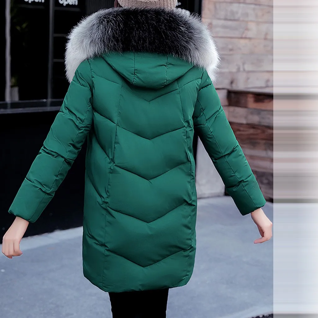 Новинка, зимняя куртка женская парка, большие размеры, Толстая теплая длинная свободная зимняя одежда с капюшоном, куртка с хлопковой подкладкой, верхняя одежда#910