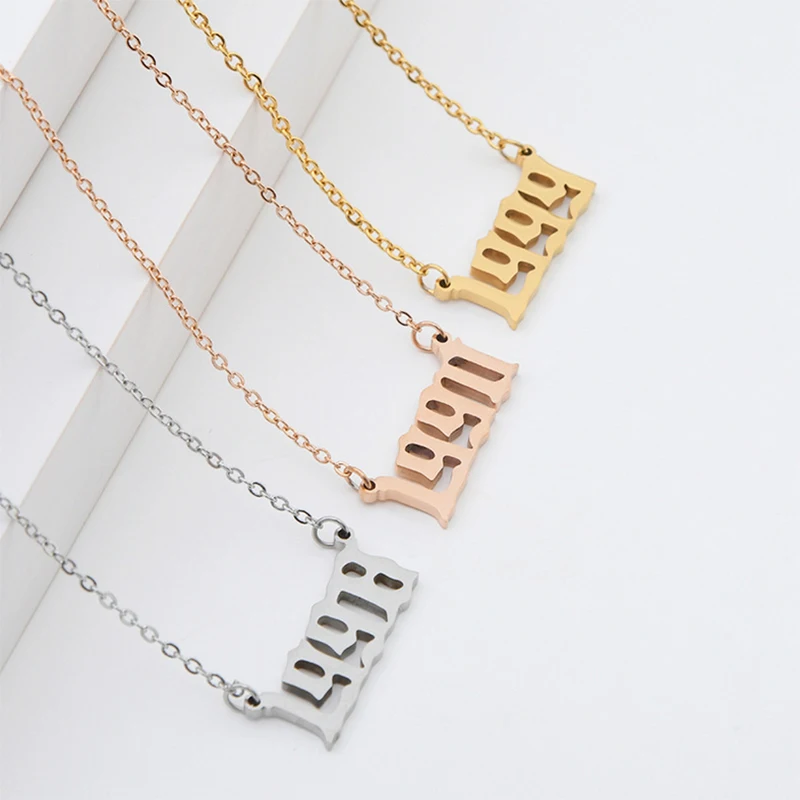 Персонализированное ожерелье с цифрами года для женщин на заказ год 1994 1998 2000 подарок на день рождения от 1985 до колье ожерелье для женщин