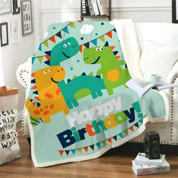 

Hoodie Blanket Plush Throw Blanket 3D CUTE Dinosaur Printed Sherpa Fleece Microfiber Throw Blanket 2019 Drop Shipping
