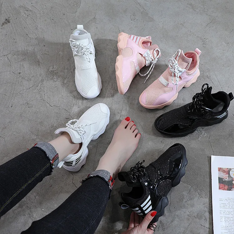 

Athletic Shoes Women's Summer 2019 New Style Versatile Black Running Shoes Korean-style Light WOMEN'S Casual Shoes Gym
