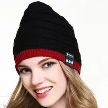 Новая Bluetooth музыкальная шапочка Модная вязаная шапка Skully w/беспроводные стерео наушники гарнитура Громкая связь микрофон