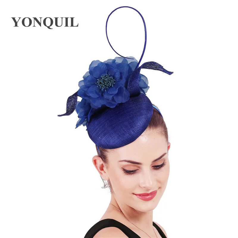 4-Layer sinamay Fascinators hat Headbands Elegant Bridal Wedding Party Headpieces for Female Prom Cocktail Fedora caps Gorgeous