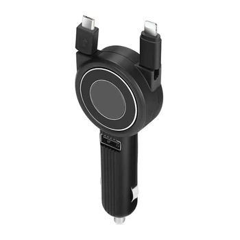 

New 3 In 1 Data Cable Multi Ports Phone Telescope Car Charger Tools