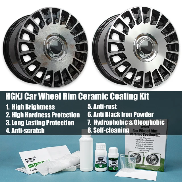 Car Wheel Rim Ceramic Coating Kit Professional Anti Rust Anti Scratch Tire Rim Cleaning Kit Car