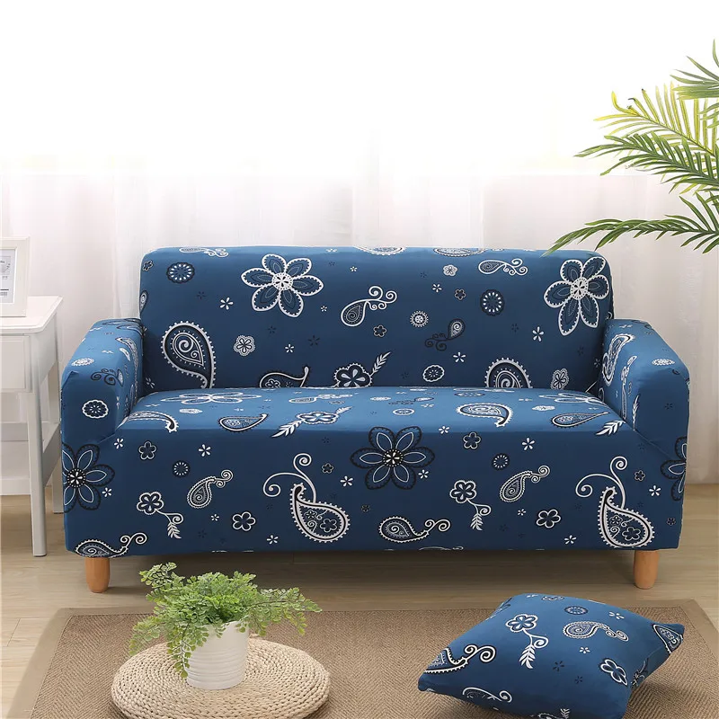 

Elastic Sofa Cover Printed Flowers Slipcover Tight Wrap All-inclusive Corner Sofa Cover Stretch Furniture Covers 1/2/3/4 Seater