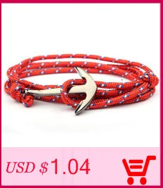 Adjustable Paracord Anchor Bracelet Woman Men Charm Bracelets Alloy Anchor Nylon Rope Chain Armband Vintage Bracelets& Bangles