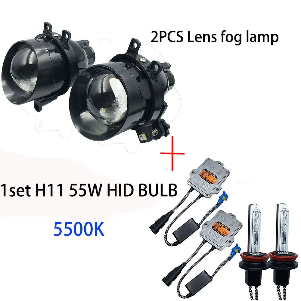 3,0 ''водонепроницаемые Биксеноновые Противотуманные фары линзы лампы Hi/Lo H11 HID ксенон для Toyota/Corolla/Camry/Lexus Замена модификации - Цвет: 55W 5500K xenon Kits