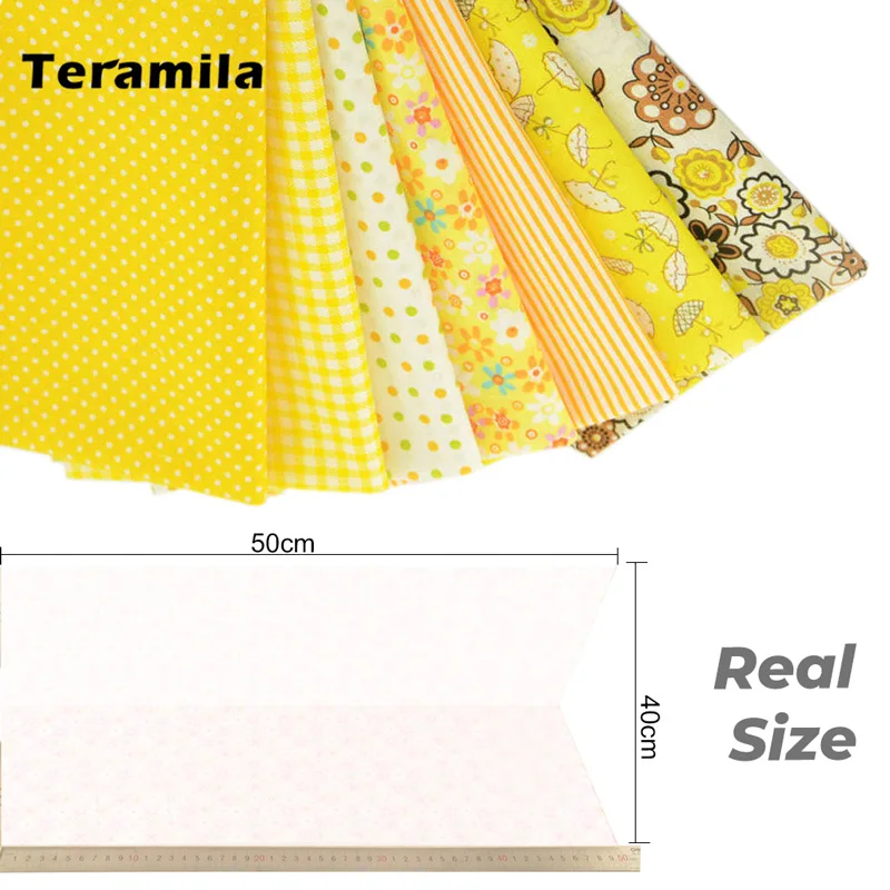 312 Teramila 7 шт. 40x50 см DIY Лоскутная хлопковая ткань Telas стеганые ткани для рукоделия швейная ткань скатерть ручной работы - Цвет: 312