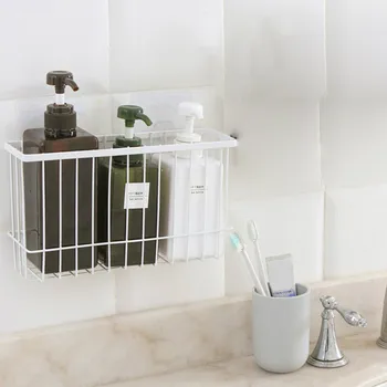 

Self-Adhesion Kitchen Bathroom Iron Wire Basket Bin Storage Rack Mesh Organizer best selling 2020 products X9X00212