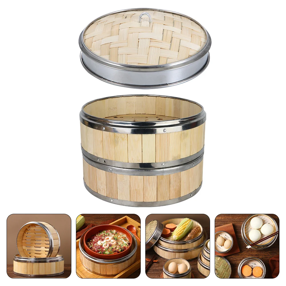 1 Set Chinese Bamboo Steamer Kitchen Food Steamer Buns Cooking Tool