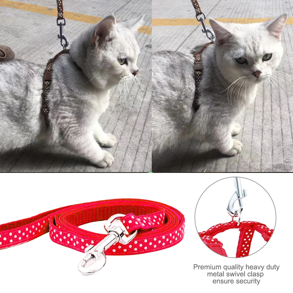 Pet Kitten Harness Belt Traction Cat Product Adjustable Nylon Dog Collar Leash Reflective | Дом и сад