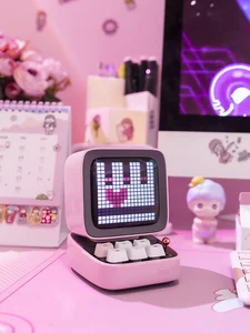 Divoom Ditoo-Plus Retro Pixel Art Bluetooth Портативный динамик с будильником DIY светодиодный дисплей, подарок на День Святого Валентина, украшение для дома