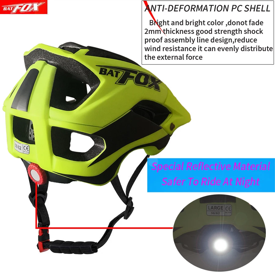 BATFOX, велосипедный шлем для мужчин и женщин, дорожный горный MTB шлем, ультралегкий цельный велосипедный шлем Casco Ciclismo