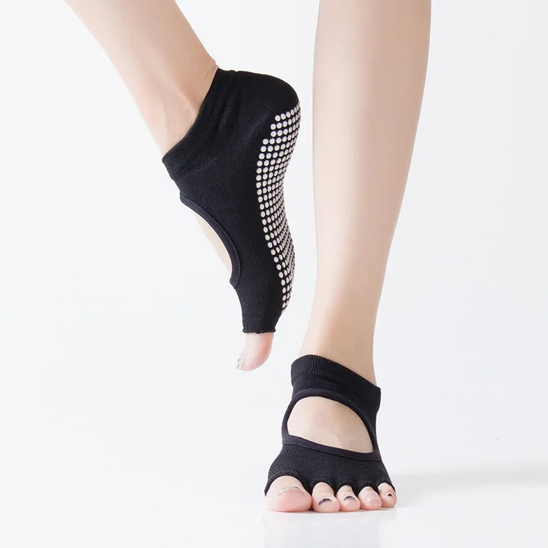 3 Pair/Pack Women Yoga Backless Five Toe Anti-Slip Ankle Grip Socks Dots Pilates Fitness Gym Ladies Sports |