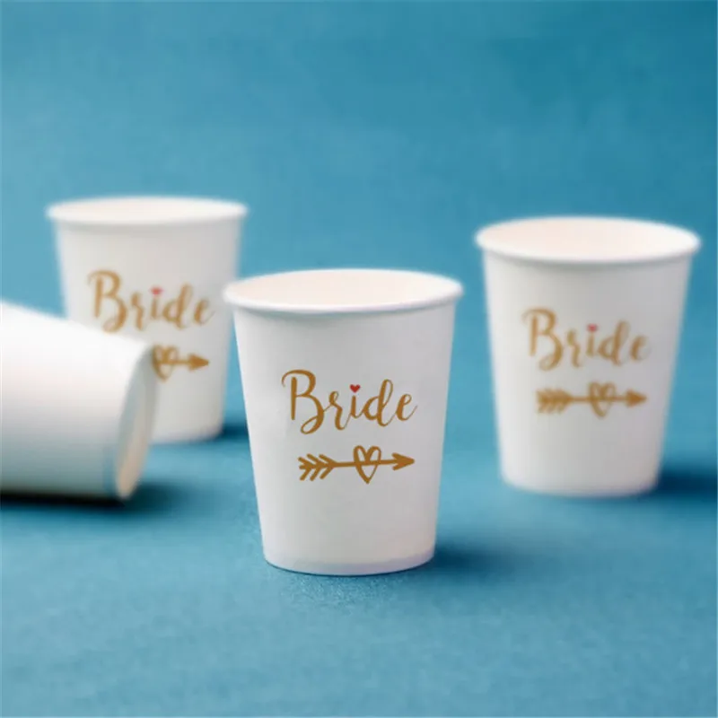 10 шт./компл. одноразовая бумажная чашка для невесты свадебного украшения