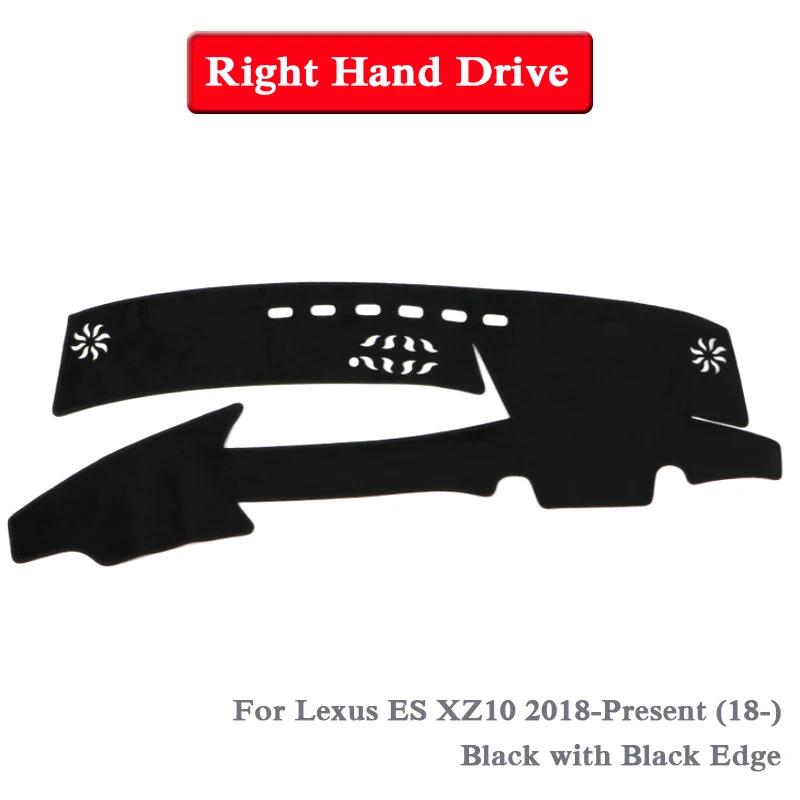 Black RHD 18-20 Автомобильный Стайлинг приборной панели Избегайте Light Pad Инструмент крышка платформы фланелевый коврик для Lexus ES XV60 XZ10 2012-Настоящее LHD& RHD коврик - Название цвета: Black RHD 18-20