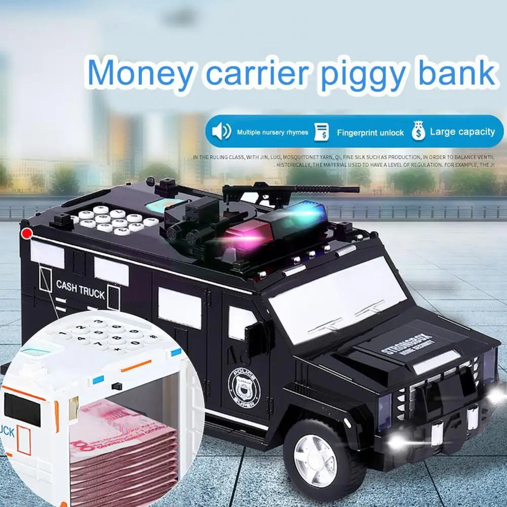 Car Cartoon Piggy Bank Toys Smart Music Password Banknote Car Coin Bank Figure Toy Pretend Play Saving Money Box Kids