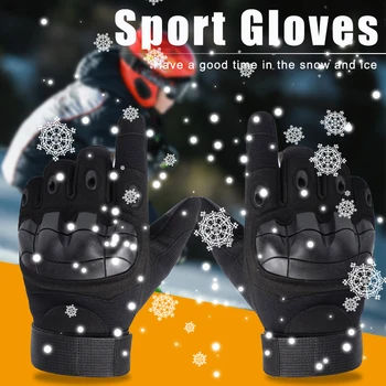 

Thickening Motorcycle Gloves Male Keep Warm Windproof Polyester Fiber Black L-XL Moto Outdoor Wear-Resistant Racing Gloves