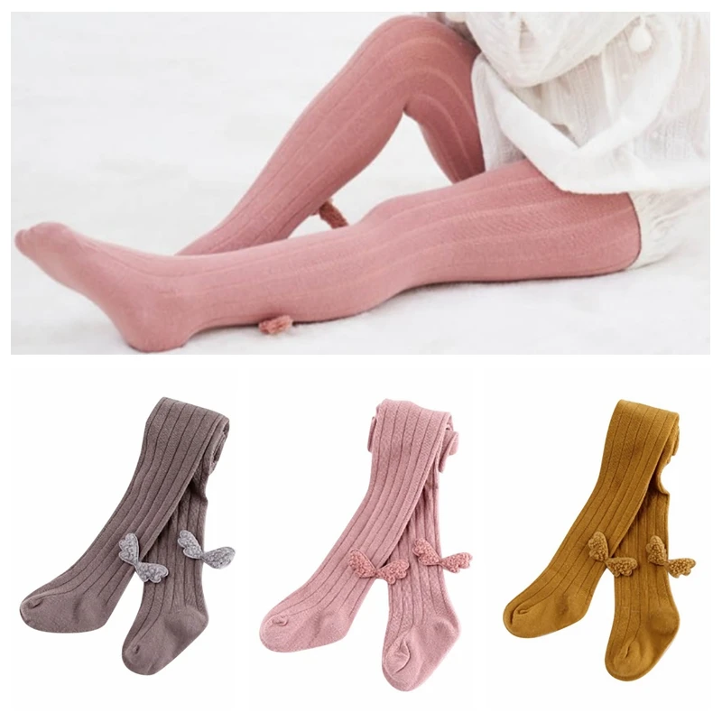 

1-6T Autumn Cute Wing Leggings Toddler Girl Leggings Newborn Kids Pantyhose Knitted Babies Leggings Cotton Infant Skinny Pants