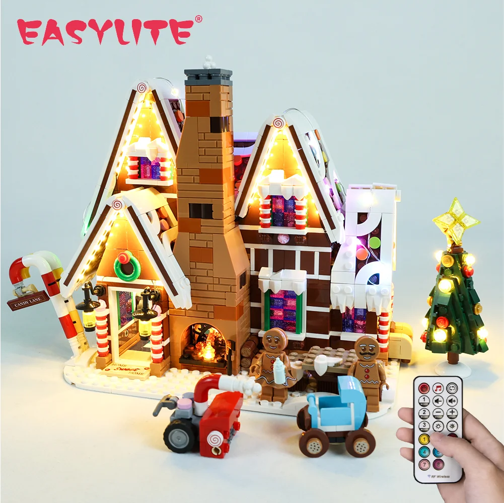 

LED Light Kit For Christmas Creator 10267 Gingerbread House Village Scene Blocks Bricks Toys Set No Model Remote Control Version