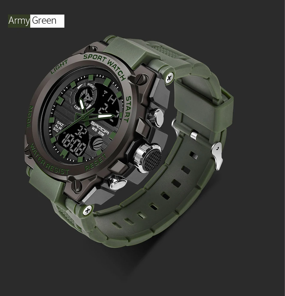 SANDA 739 Sports Men's Watches Top Brand Luxury Military Quartz Watch Men Waterproof S Shock Male Clock relogio masculino 2021