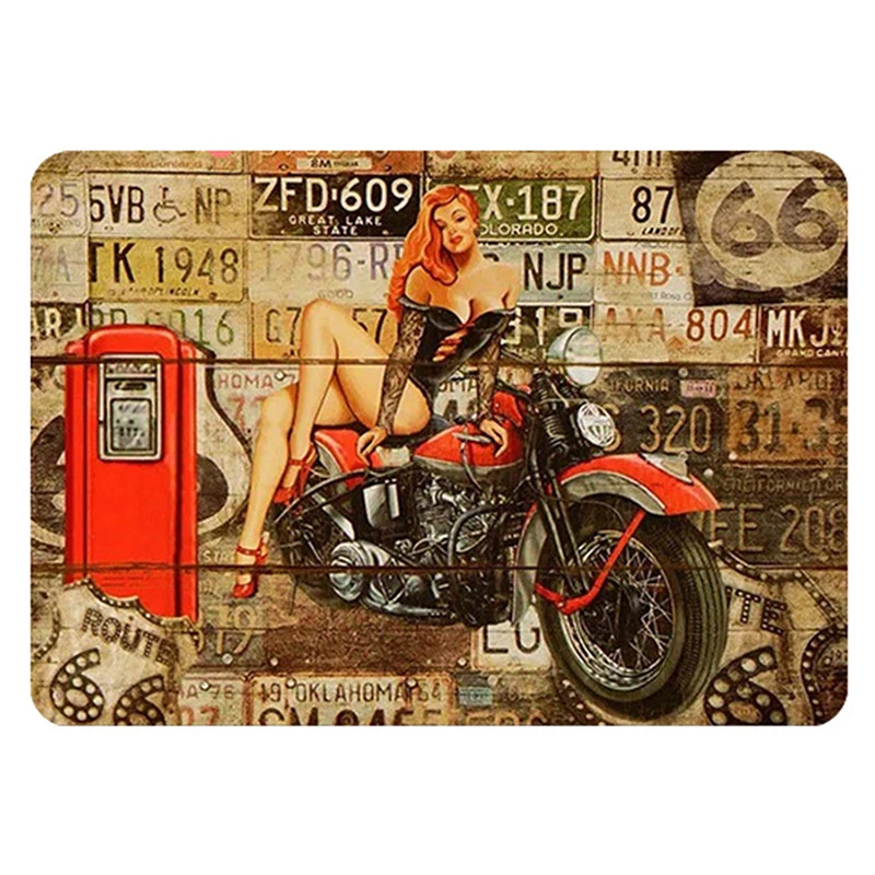 retro motorcycle signs vintage metal tin plate classic iron picture decor wall of garage bar cafe home gym