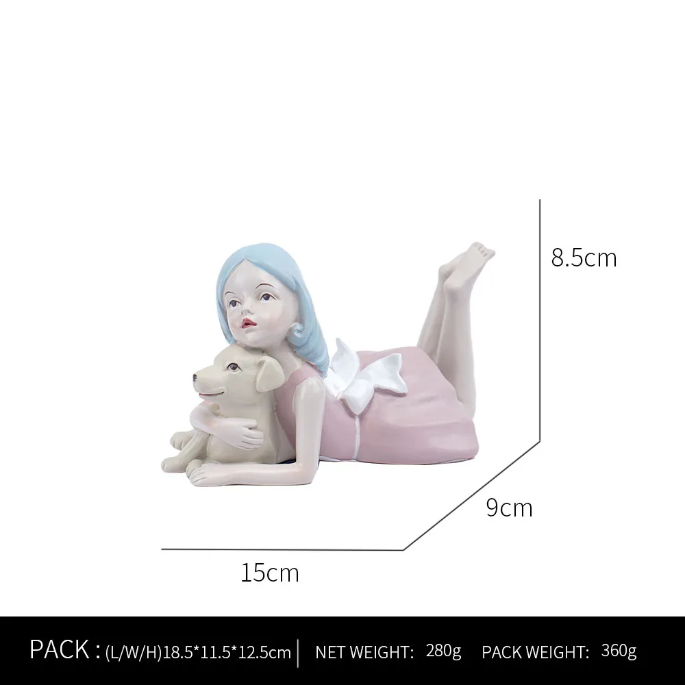 Ornaments For Home Cute Girl Rabbit Elephant Horse Statues Sculptures Figurines For Interior Room Decor Living Room Decoration