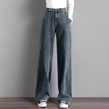 

New Pant Jean Women Wide Leg Jeans Woman High Waist Jeans Boyfriend Plus Size Denim Pants Mon Trousers Loose Casual Vintage