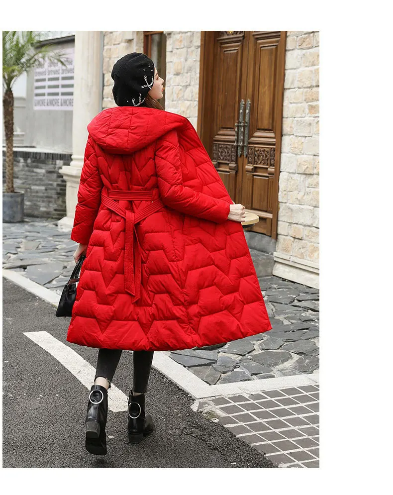 Зимняя женская куртка, плюс размер, 3xl, тонкая, длинная, парка, Mujer, пуховая, с хлопковой подкладкой, с капюшоном, пальто для женщин, модная, бандажная, Дамская куртка
