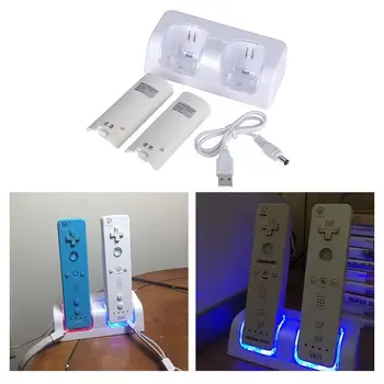 

Battery Charger Dock For Nintendo WII Gamepad Battery Chargers Station Dual Remote Battery Dock Pack Controller Charging O4C5