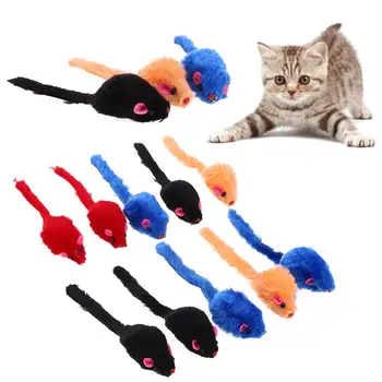 

10 Pcs Mini Mouse PetTraining Toy Cat Toy Colorful Feather Plush False Mouse Toys For Cat/Dog Puppy Funny Voiceable Playing Toys