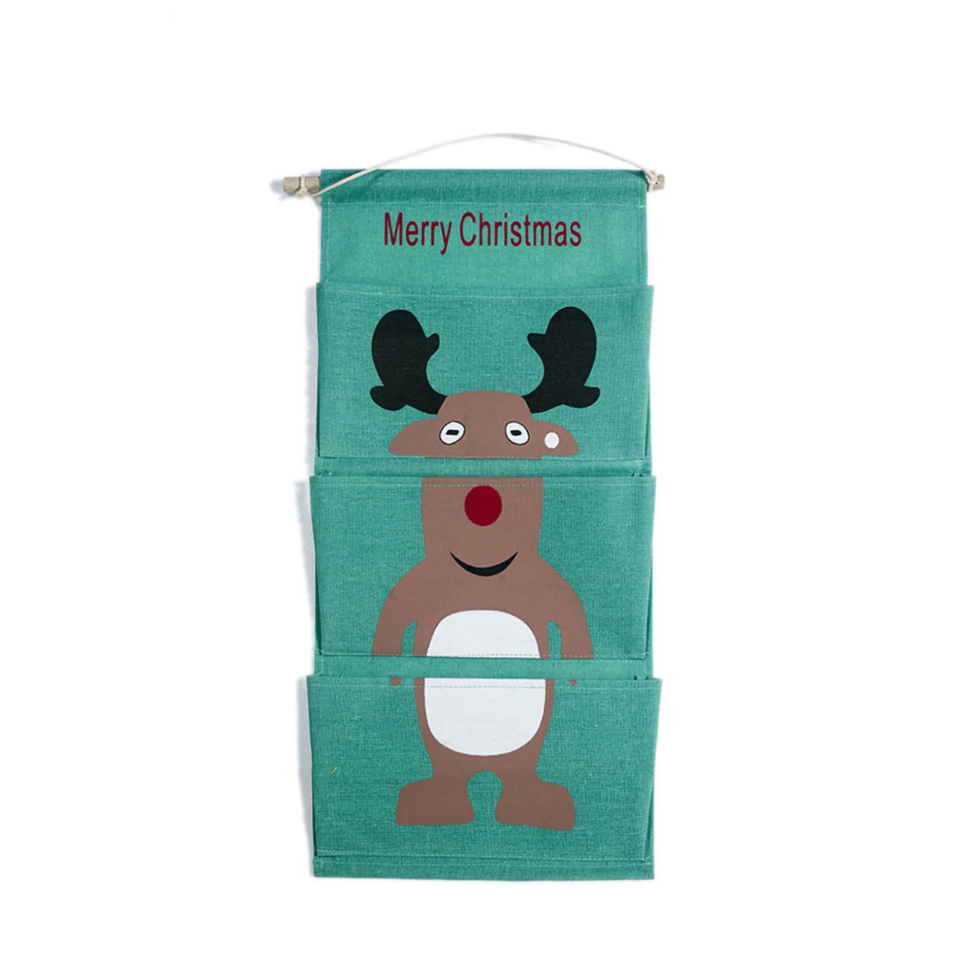 Milu deer Christmas decoration hanging bag canvas old man snowman elk interior home decoration New Year festival party supplies - Цвет: Milu deer