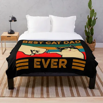 

Best cat dad ever Throw Blanket Soft Sherpa Blanket Bed Sheet Single Knee Blanket Office Nap Blanket
