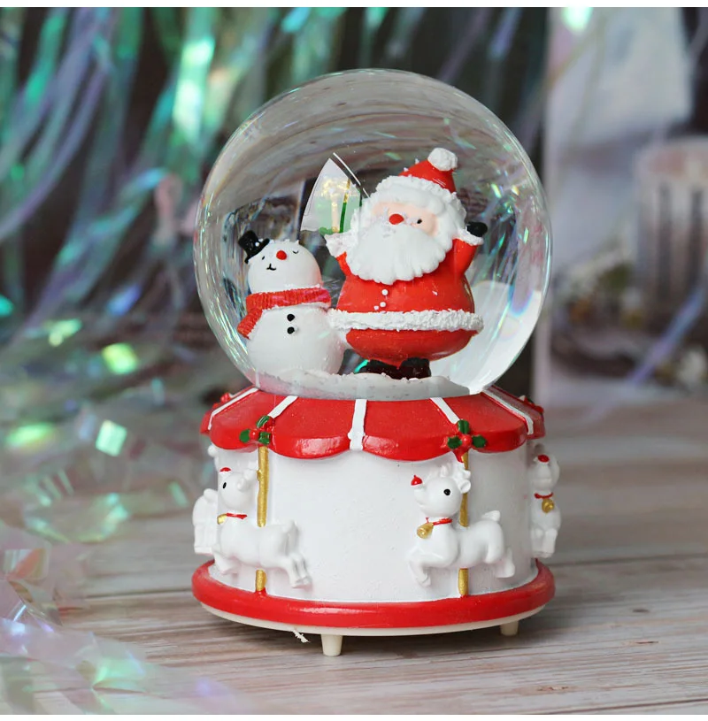 Креативный Рождественский шар, хрустальный шар, вращающаяся музыкальная шкатулка, Рождественское украшение для дома, украшение для дома, аксессуары